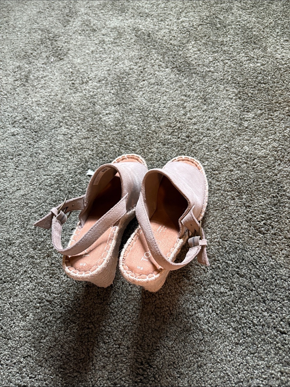 Toms Tan Women’s Espadrille Wedge Sandals with Ankle Strap